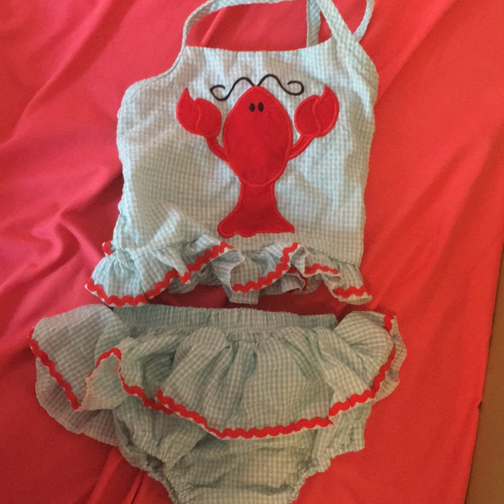 Boutique girls lobster swimsuit